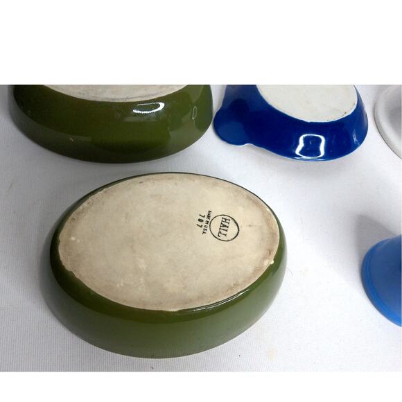 Vintage Hall Baking Dish Custard Cup Au Gratin Assorted SET OF 5 - Picture 3 of 7